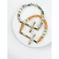 Hammered Cross Bead Bracelets